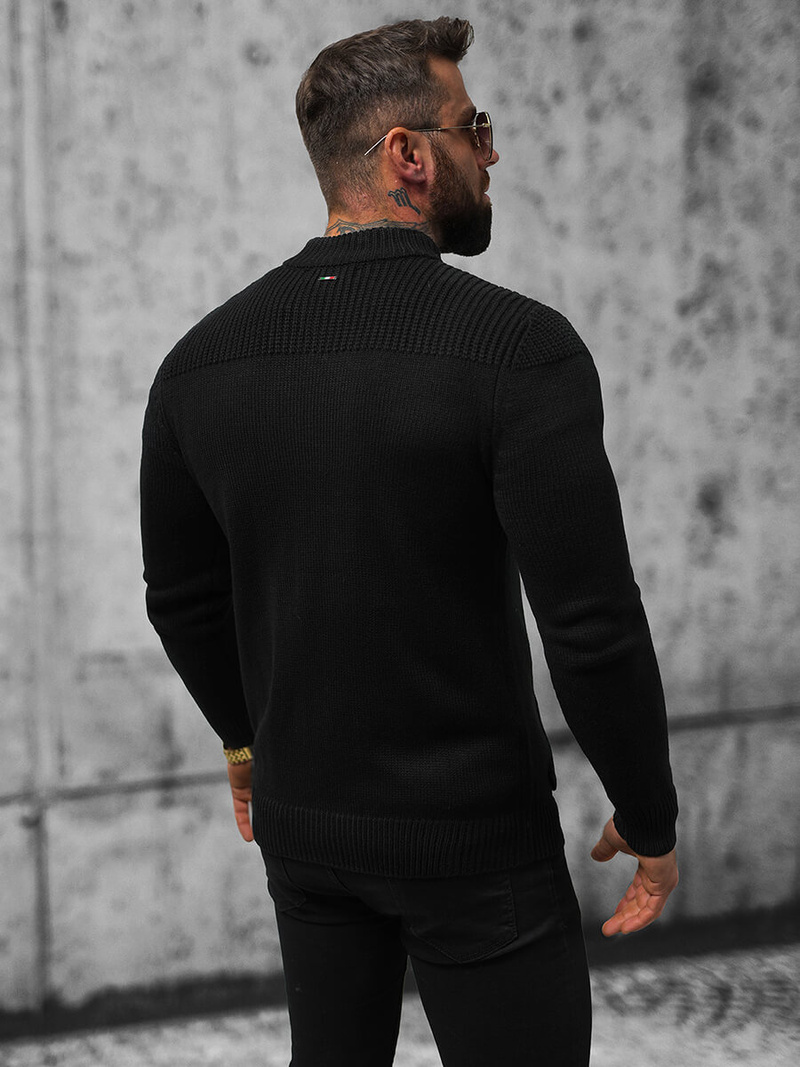 Ανδρικό πουλόβερ mαύρος OZONEE NB/MM6011/4