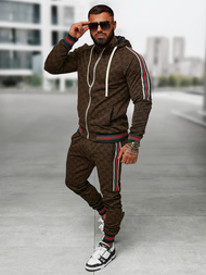 Ανδρικό σετ φόρμας σκούρο-μπεζ OZONEE O/FF5111AB