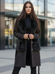 Γυναικείο παλτό μαύρο OZONEE JS/53M5200/1Z