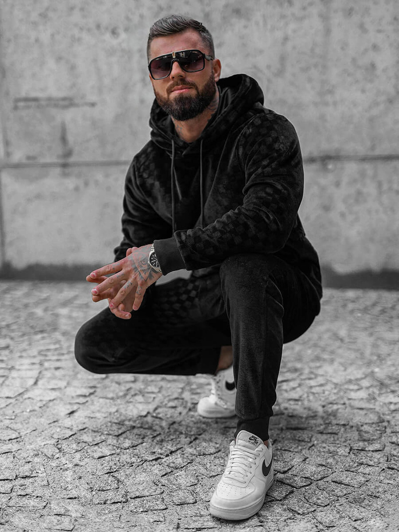 Ανδρικό σετ φόρμας μαύρο OZONEE O/3A82