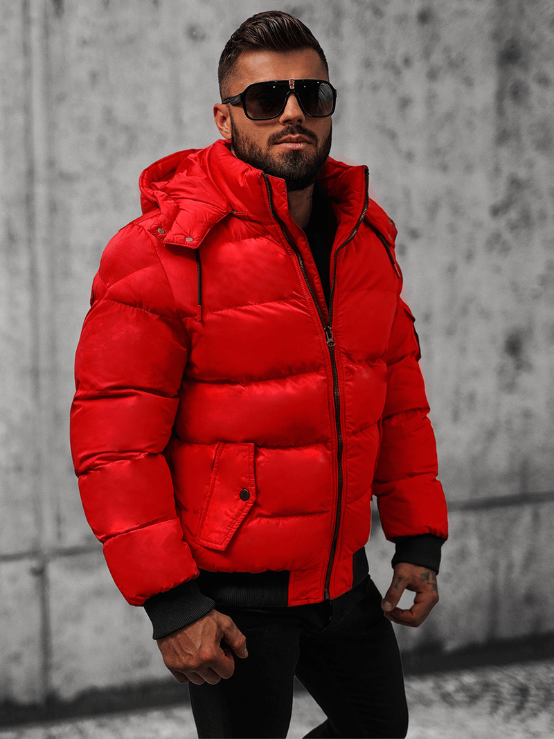 Ανδρικό χειμερινό μπουφάν το κόκκινο OZONEE JS/27M8111