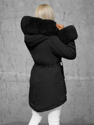 Γυναικείο χειμερινό μπουφάν mαύρος OZONEE JS/16M9062/392Z