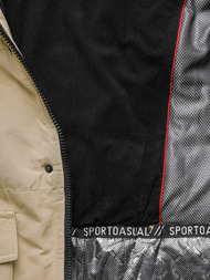 Ανδρικό χειμερινό μπουφάν μπεζ OZONEE JS/22M322/62