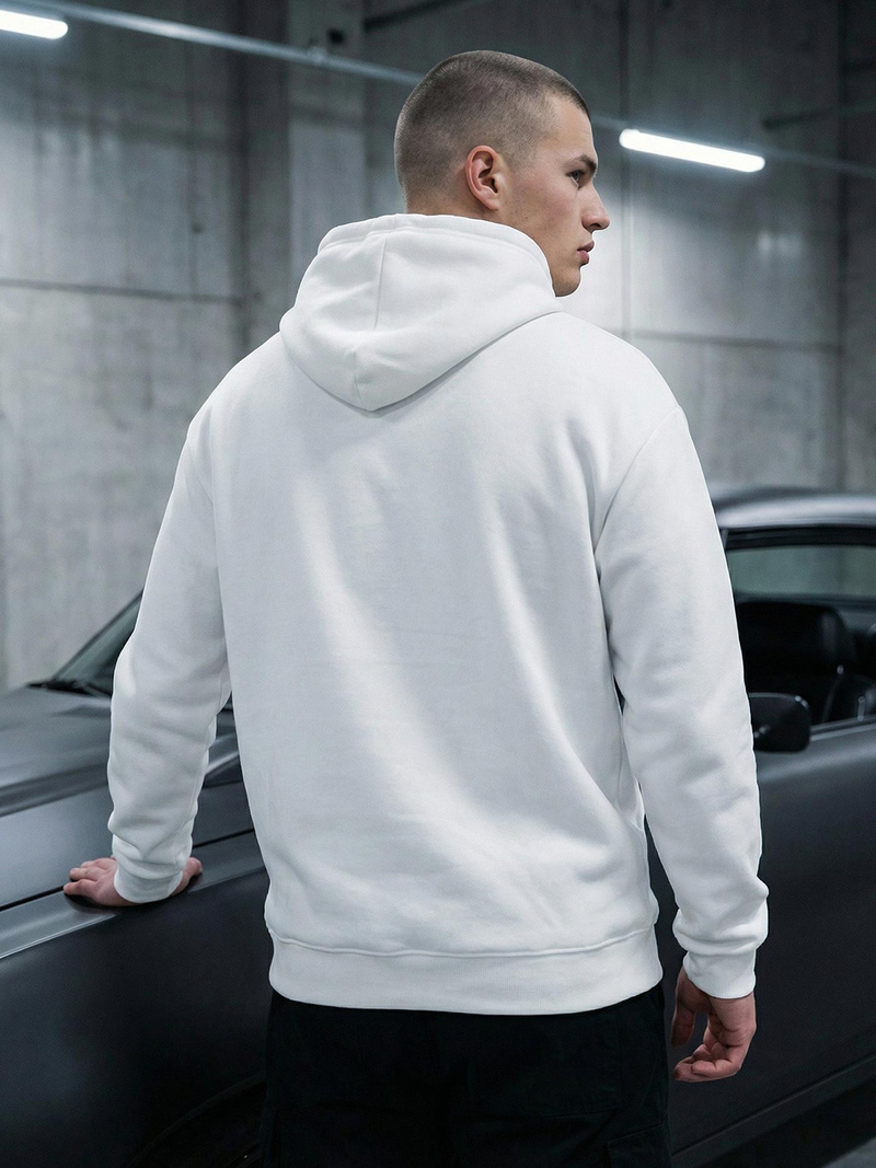 Ανδρικό Φούτερ με Κουκούλα λευκό OZONEE JS/65B3907/1Z