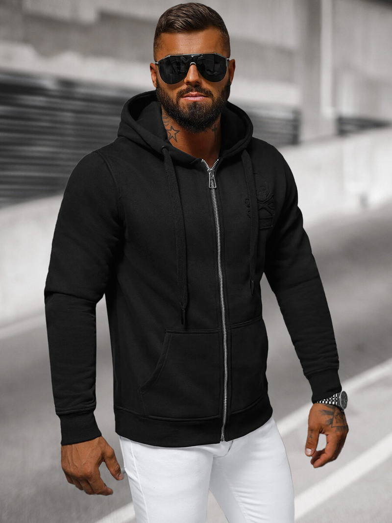 Ανδρικό Φούτερ με kουκούλα μαύρο OZONEE NB/MF2003