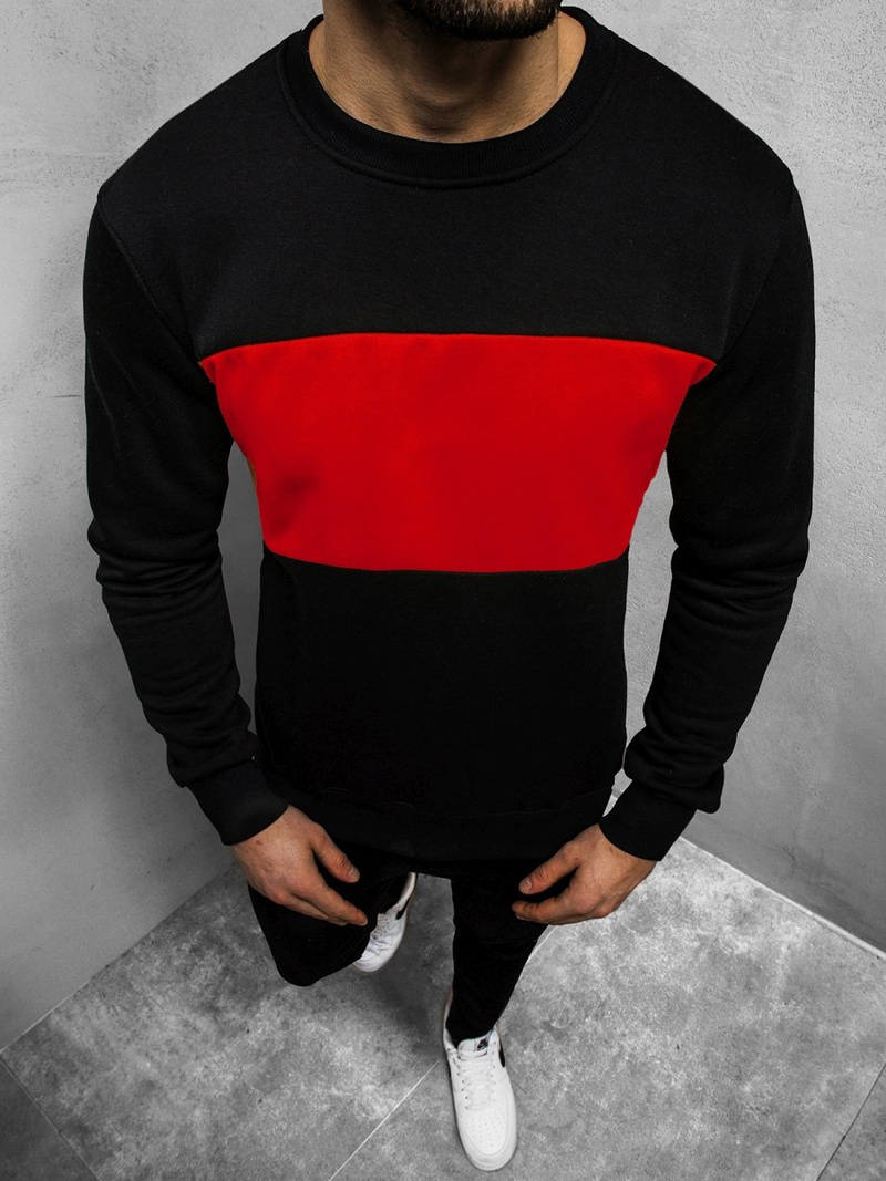 Ανδρικό Φούτερ μαύρο-Κόκκινο OZONEE JS/2010Z