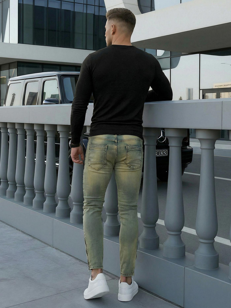 Ανδρικό τζιν παντελόνι μπλε OZONEE O/EM8951Z