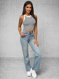 Γυναικείο φανελάκι ασπρό και μαύρο OZONEE O/JK6557