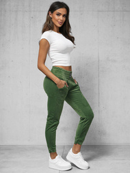 Γυναικείο βελούδινο παντελόνι φόρμας χακί OZONEE O/CR98108