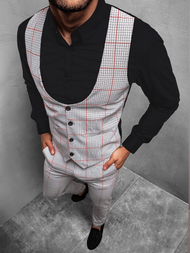 Ανδρικό σετ φόρμας - Γιλέκο και παντελόνι chino γκρι OZONEE DJ/5597