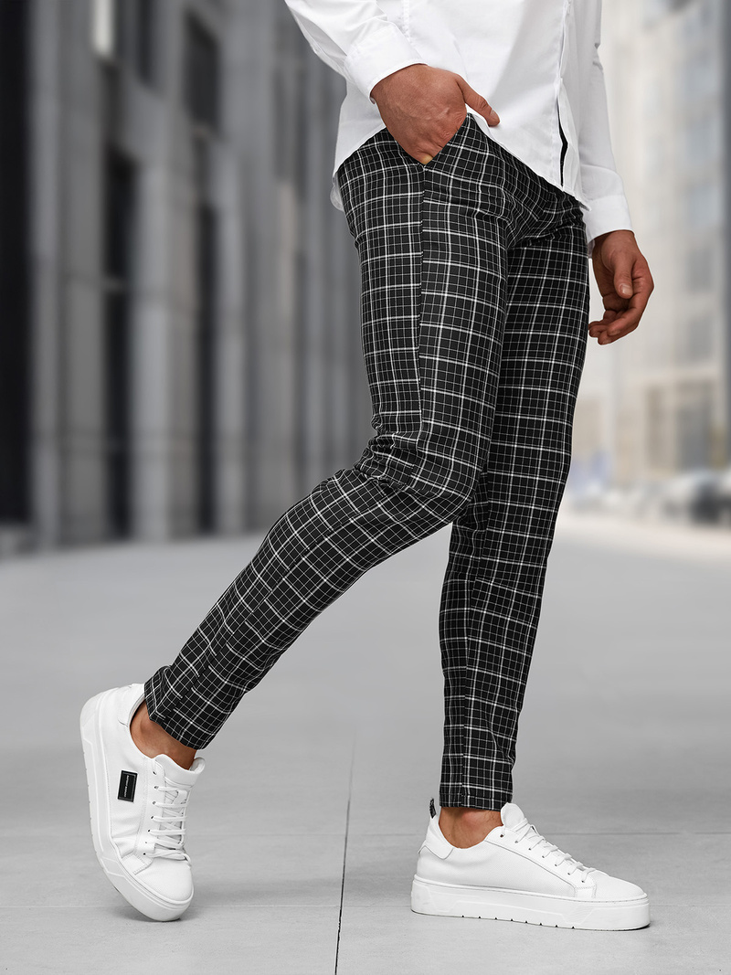 Ανδρικό παντελόνι chino μαύρο OZONEE DJ/5515Z