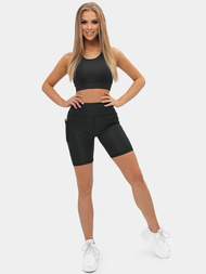 Κοντό μαύρο γυναικείο κολάν OZONEE O/XL008/1Z