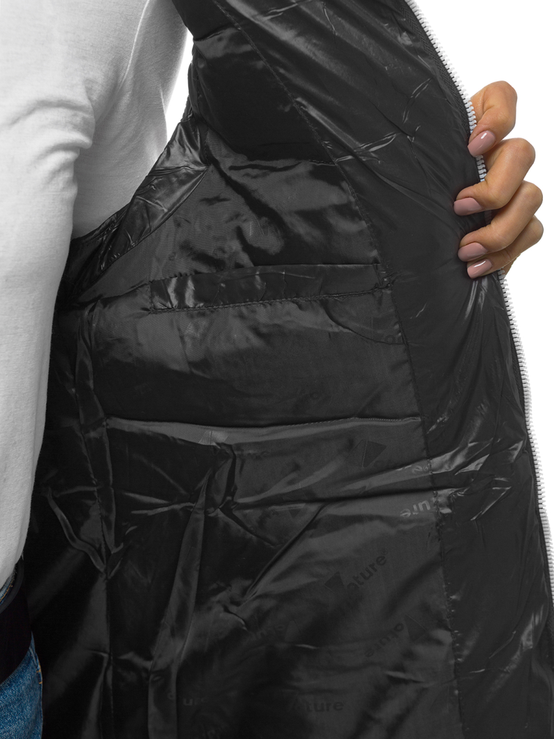 Γυναικείο αμάνικο μπουφάν μαύρο OZONEE N/6322