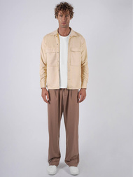 Ανδρικό πουκάμισο mπεζ OZONEE O/GOM23039