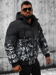 Ανδρικό χειμερινό μπουφάν το μαύρο-λευκό OZONEE JS/27M8102