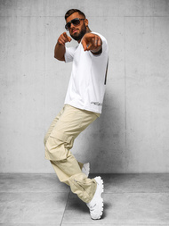 Ανδρικό παντελόνι μπεζ OZONEE O/G3016Z