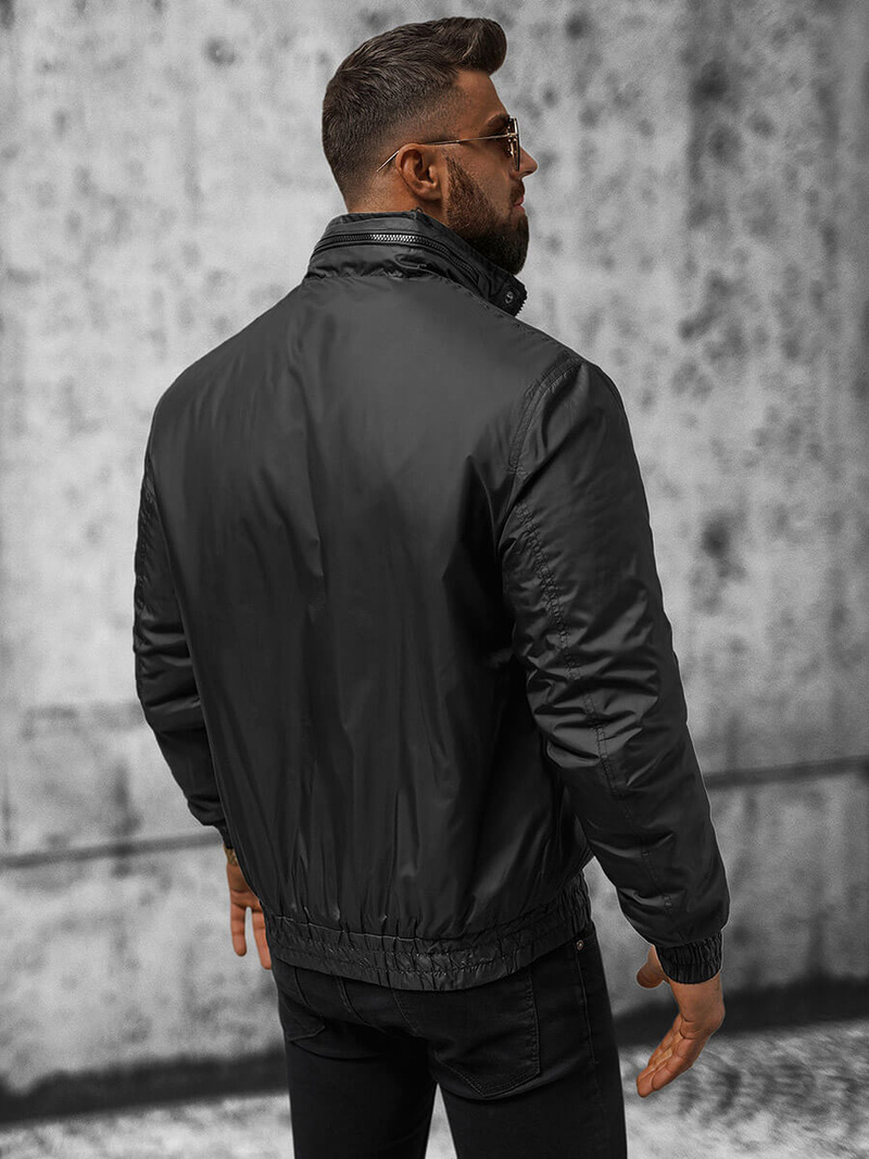 Ανδρικό χειμερινό μπουφάν μαύρο OZONEE JS/5M3102/392