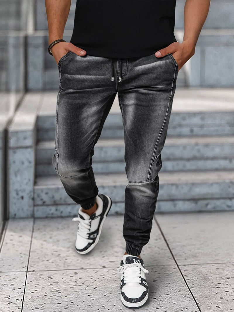 Ανδρικό παντελόνι jogger mαύρος OZONEE NB/MP0115NZ