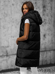 Γυναικείο αμάνικο μπουφάν μαύρο OZONEE O/81266Z