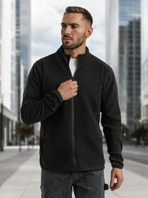 Ανδρικό φούτερ με φερμουάρ μαύρο OZONEE JS/HH016/3