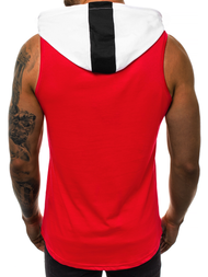 Ανδρικό μπλουζάκι με κουκούλα Κόκκινο OZONEE MAD/2882Z