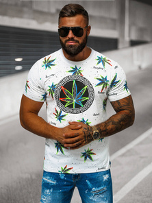 Ανδρικό μπλουζάκι λευκό OZONEE O/T136/1