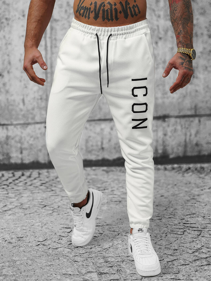 Ανδρικό παντελόνι φόρμας λευκό OZONEE O/D9125