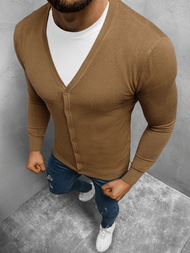 Ανδρικό πουλόβερ KARDIGAN καφέ OZONEE TMK/YY06/7Z