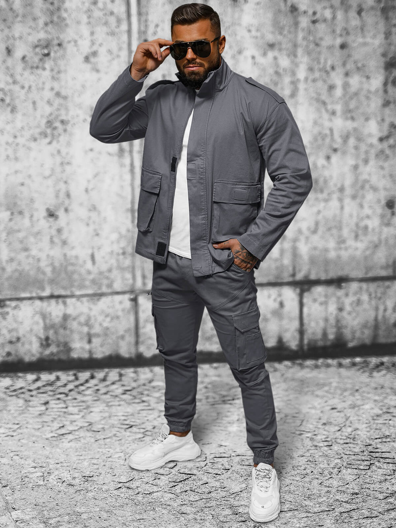 Ανδρικό μπουφάν γραφίτη OZONEE O/G3035