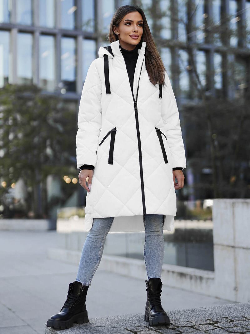 Γυναικείο μπουφάν λευκό OZONEE JS/5M3168/281