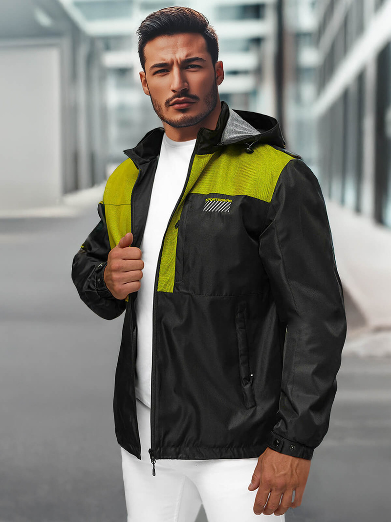 Ανδρικό μπουφάν μαύρο OZONEE JS/22M311/392Z