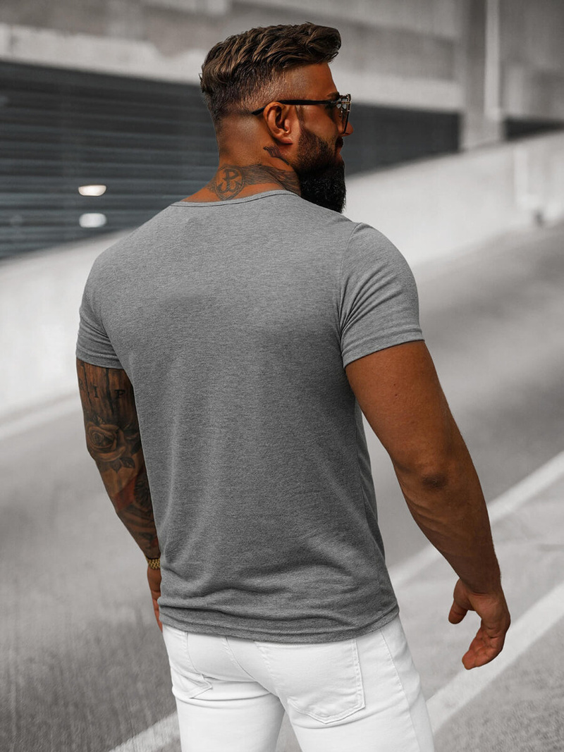 Ανδρικό μπλουζάκι γραφίτη OZONEE JS/712007Z