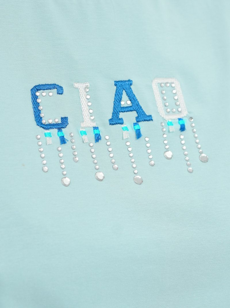 Γυναικείο μπλουζάκι ανοιχτό-μπλε OZONEE JS/RJ77542