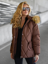 Γυναικείο χειμερινό μπουφάν Σοκολάτα OZONEE JS/5M3329/158