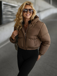 Γυναικείο μπουφάν Σοκολάτα OZONEE JS/5M3360/158