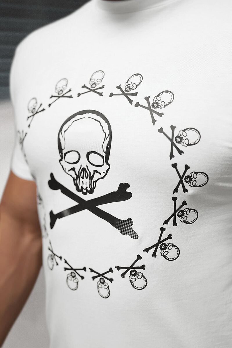 Ανδρικό μπλουζάκι λευκό OZONEE NB/MT3068