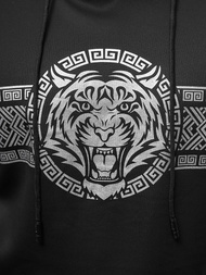 Ανδρικό Φούτερ με kουκούλα mαύρος OZONEE JS/8B996/3