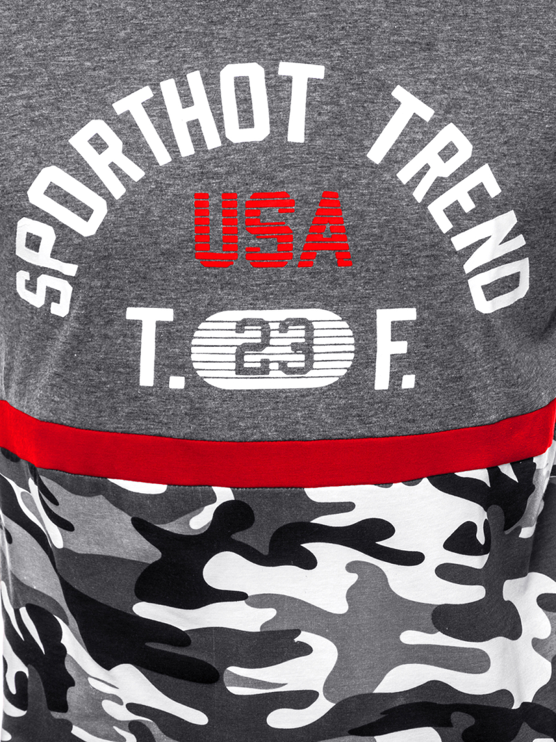 Ανδρικό μπλουζάκι γραφίτη OZONEE JS/SS10983