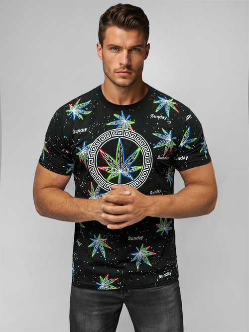 Ανδρικό μπλουζάκι μαύρο OZONEE O/T136/3Z