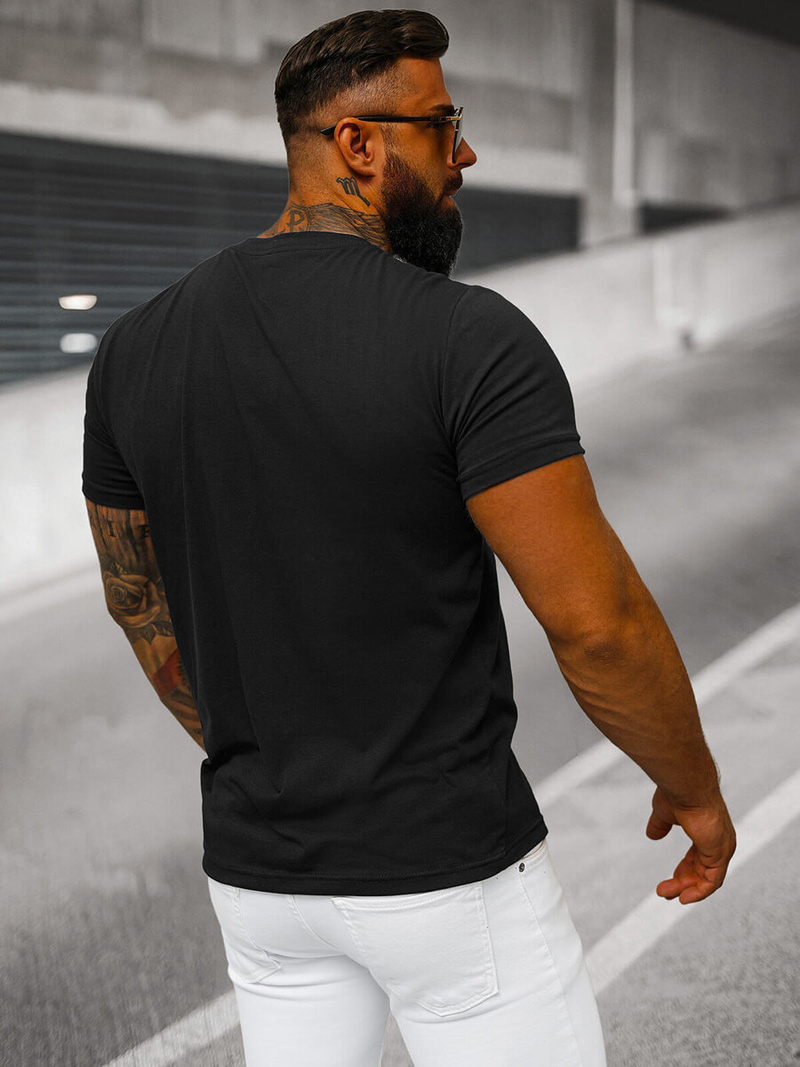 Ανδρικό μπλουζάκι μαύρο OZONEE JS/712005Z