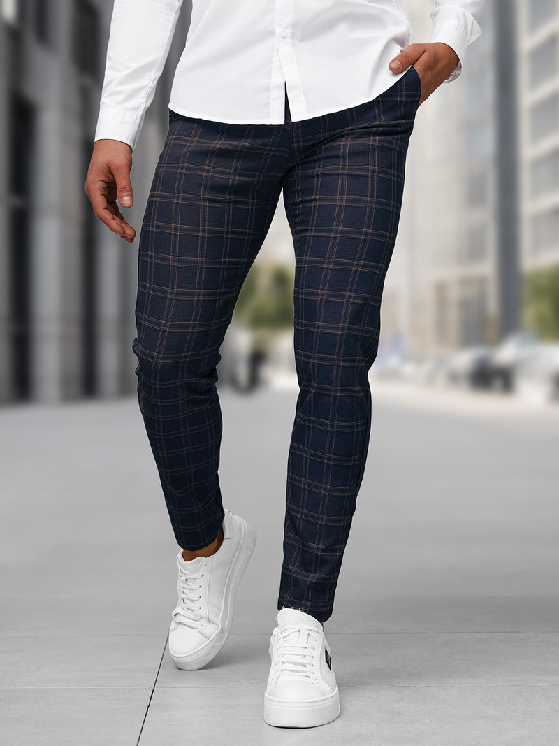 Ανδρικό παντελόνι chino ναυτικό μπλε OZONEE DJ/5632Z