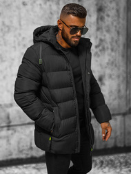 Ανδρικό χειμερινό μπουφάν μαύρο OZONEE JS/22M57/392