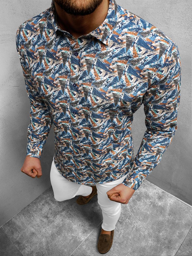 Ανδρικό πουκάμισο πολύχρωμο OZONEE O/2822