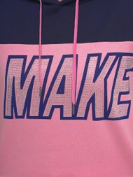 Γυναικείο φούτερ με κουκούλα pοζ OZONEE JS/B26024