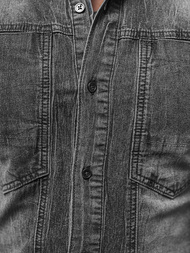 Ανδρικό τζιν πουκάμισο Γκρί OZONEE NB/MC712G