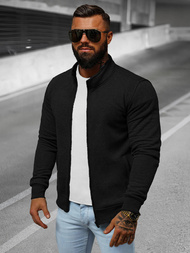 Ανδρικό φούτερ με φερμουάρ μαύρο OZONEE JS/2002Z