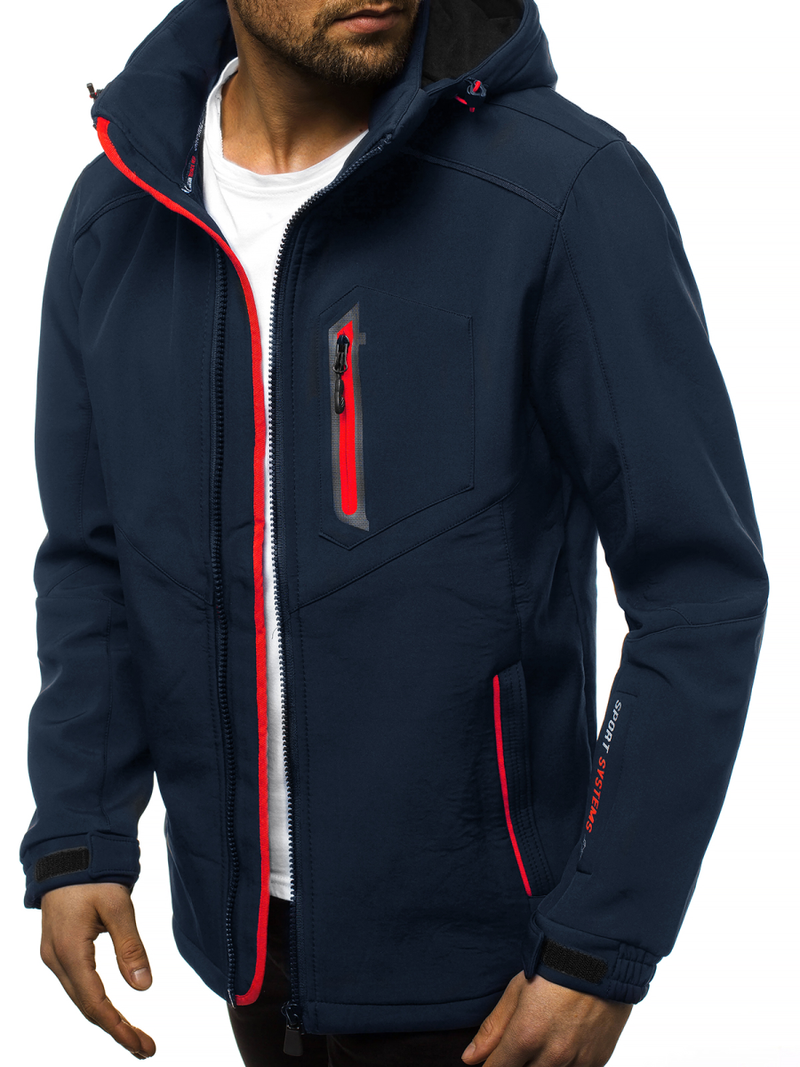Ανδρικό μπουφάν Softshell ναυτικό μπλε-Κόκκινο OZONEE GE/12259