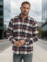 Ανδρικό πουκάμισο μπορντό OZONEE V/V174