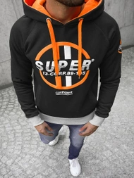 Ανδρικό Φούτερ με Κουκούλα μαύρο OZONEE JS/X-56