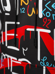 Ανδρικό Φούτερ με Kουκούλα Mαύρος OZONEE JS/8B1233/3